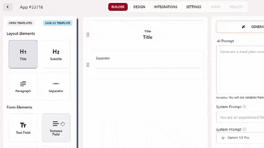 Drag and drop elements