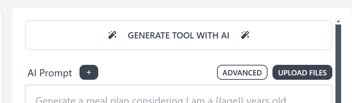 Generate tools with AI