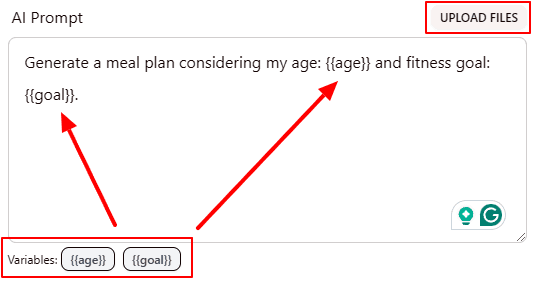 Prompt variables