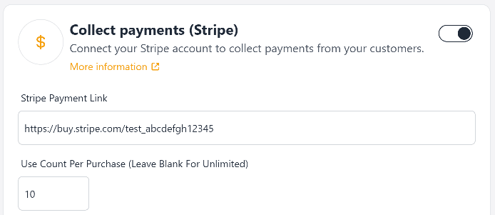 Payment settings